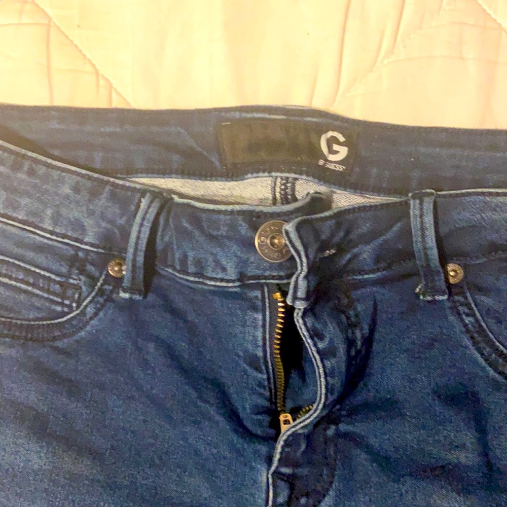 SIZE 28, G BY GUESS MESHELL ANKLE PANTS